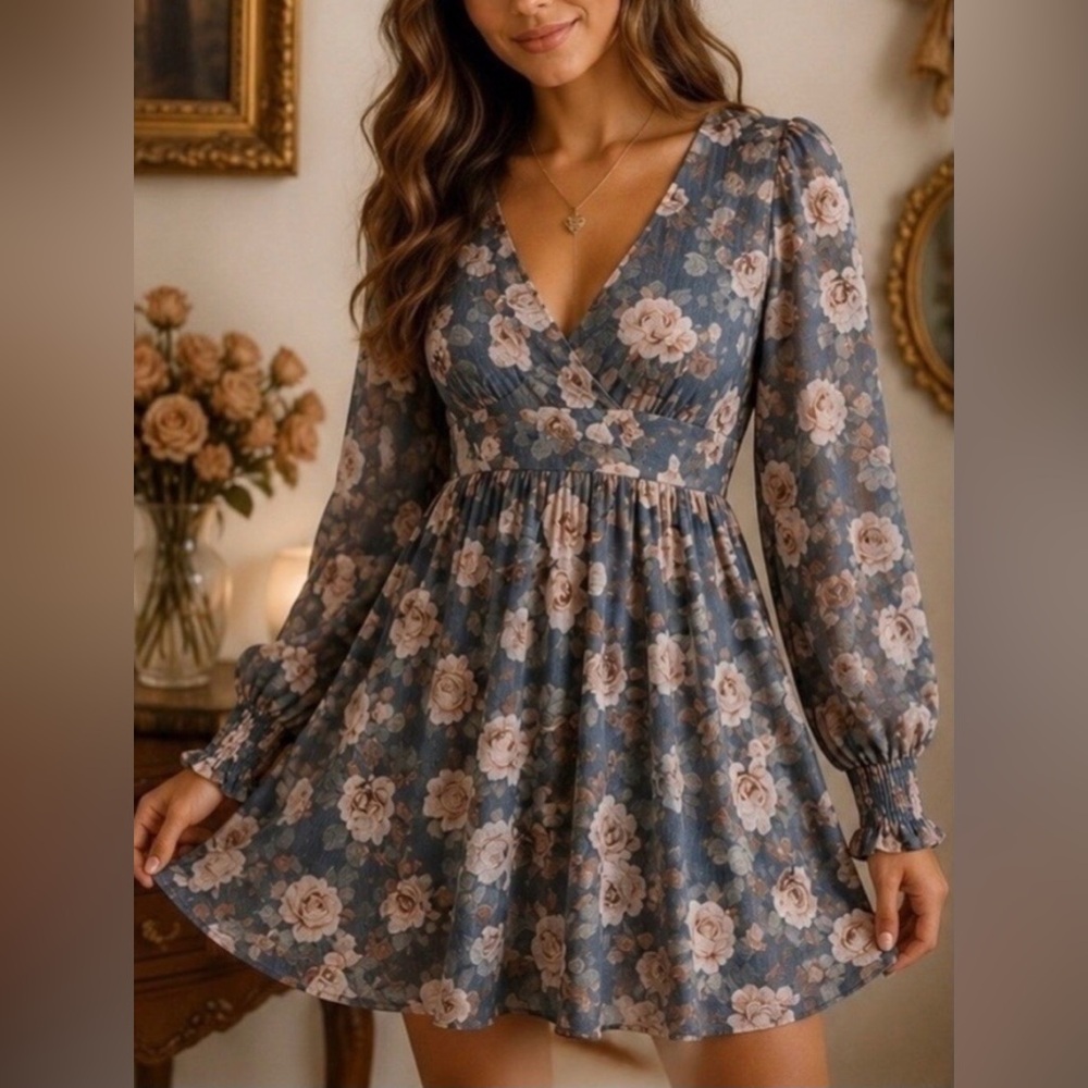 Altar’d State - Open Back Floral Dress - Picture 1 of 8